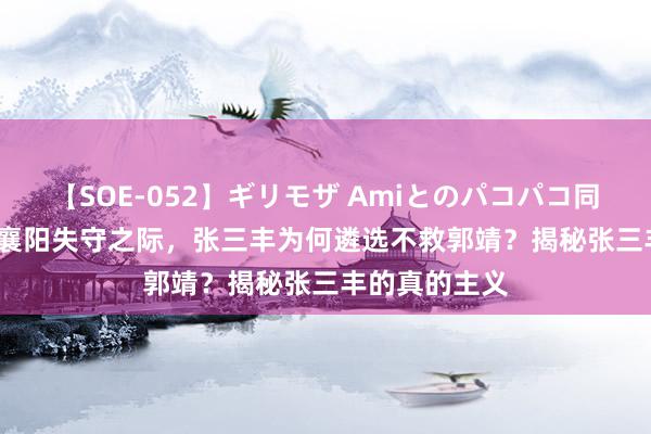 【SOE-052】ギリモザ Amiとのパコパコ同棲生活 Ami 襄阳失守之际，张三丰为何遴选不救郭靖？揭秘张三丰的真的主义