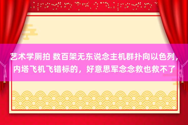 艺术学厕拍 数百架无东说念主机群扑向以色列，内塔飞机飞错标的，好意思军念念救也救不了