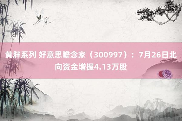 黄胖系列 好意思瞻念家（300997）：7月26日北向资金增握4.13万股