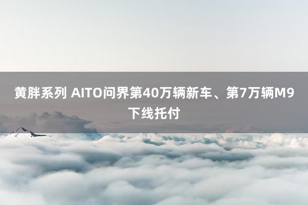 黄胖系列 AITO问界第40万辆新车、第7万辆M9下线托付