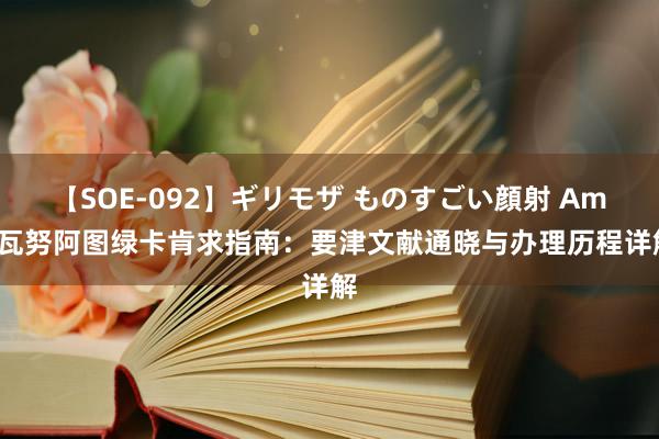 【SOE-092】ギリモザ ものすごい顔射 Ami 瓦努阿图绿卡肯求指南：要津文献通晓与办理历程详解