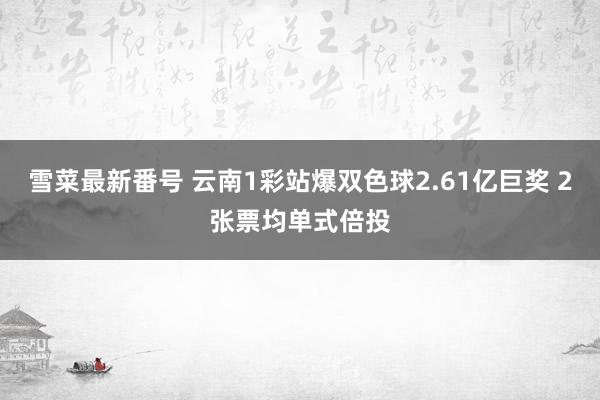 雪菜最新番号 云南1彩站爆双色球2.61亿巨奖 2张票均单式倍投