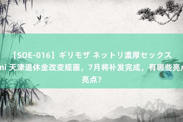 【SOE-016】ギリモザ ネットリ濃厚セックス Ami 天津退休金改变规画，7月将补发完成，有哪些亮点？