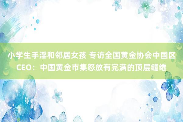 小学生手淫和邻居女孩 专访全国黄金协会中国区CEO：中国黄金市集怒放有完满的顶层缱绻