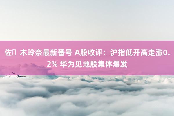 佐々木玲奈最新番号 A股收评：沪指低开高走涨0.2% 华为见地股集体爆发