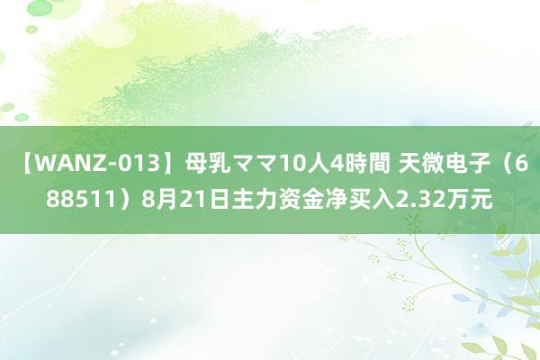 【WANZ-013】母乳ママ10人4時間 天微电子（688511）8月21日主力资金净买入2.32万元