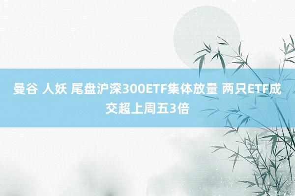 曼谷 人妖 尾盘沪深300ETF集体放量 两只ETF成交超上周五3倍